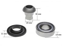 Крепеж опоры суппорта (против шкива) + подш. 204 + сальн. VS-25 (зам. 92729318, 91941758)